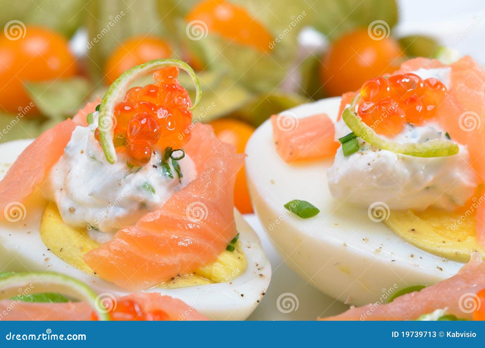 Eggs with Salmon and Caviar Stock Image Image of lettuce, fish 19739713