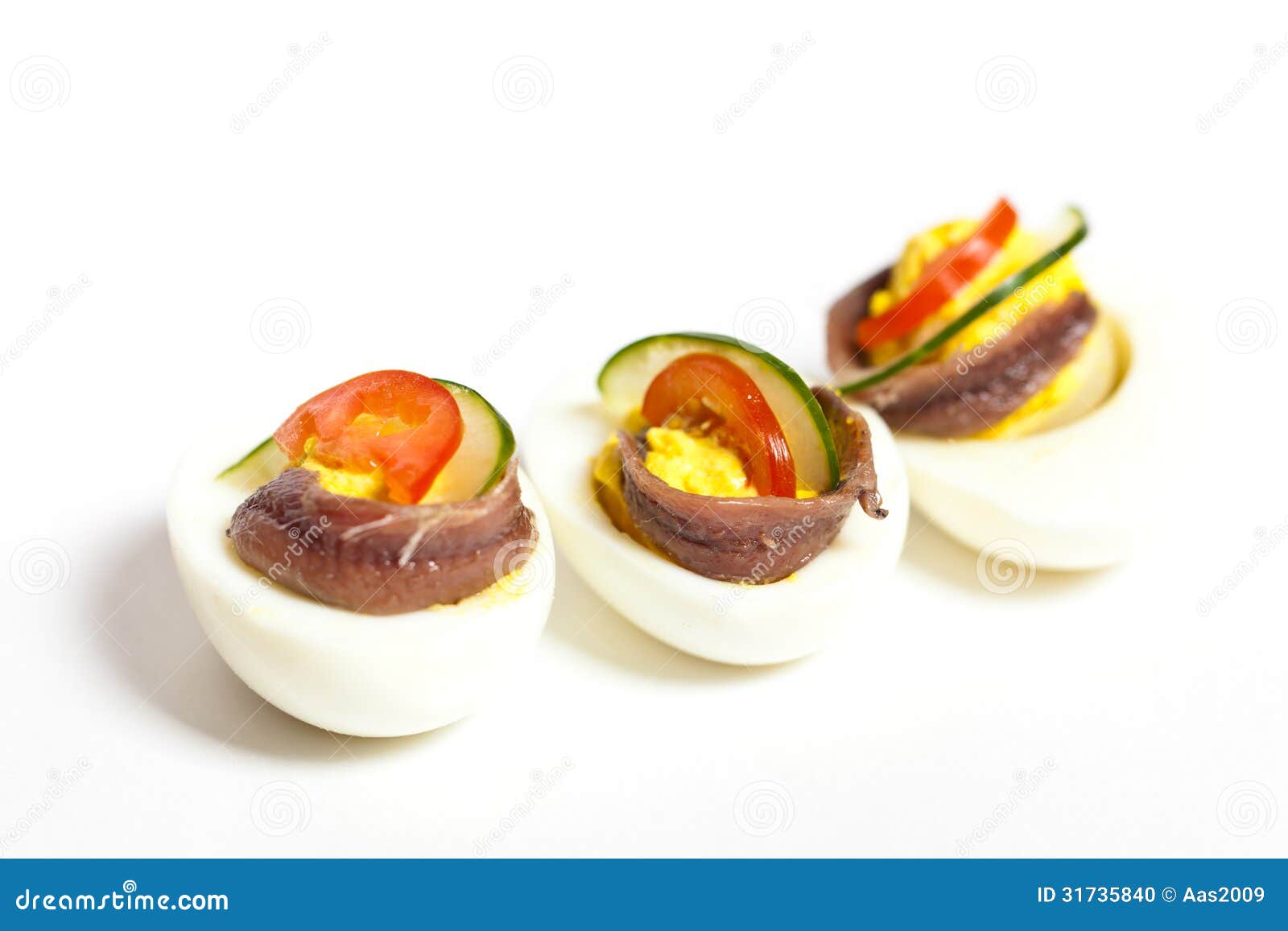 Eggs Stuffed with Anchovies Stock Photo Image of party, filled 31735840