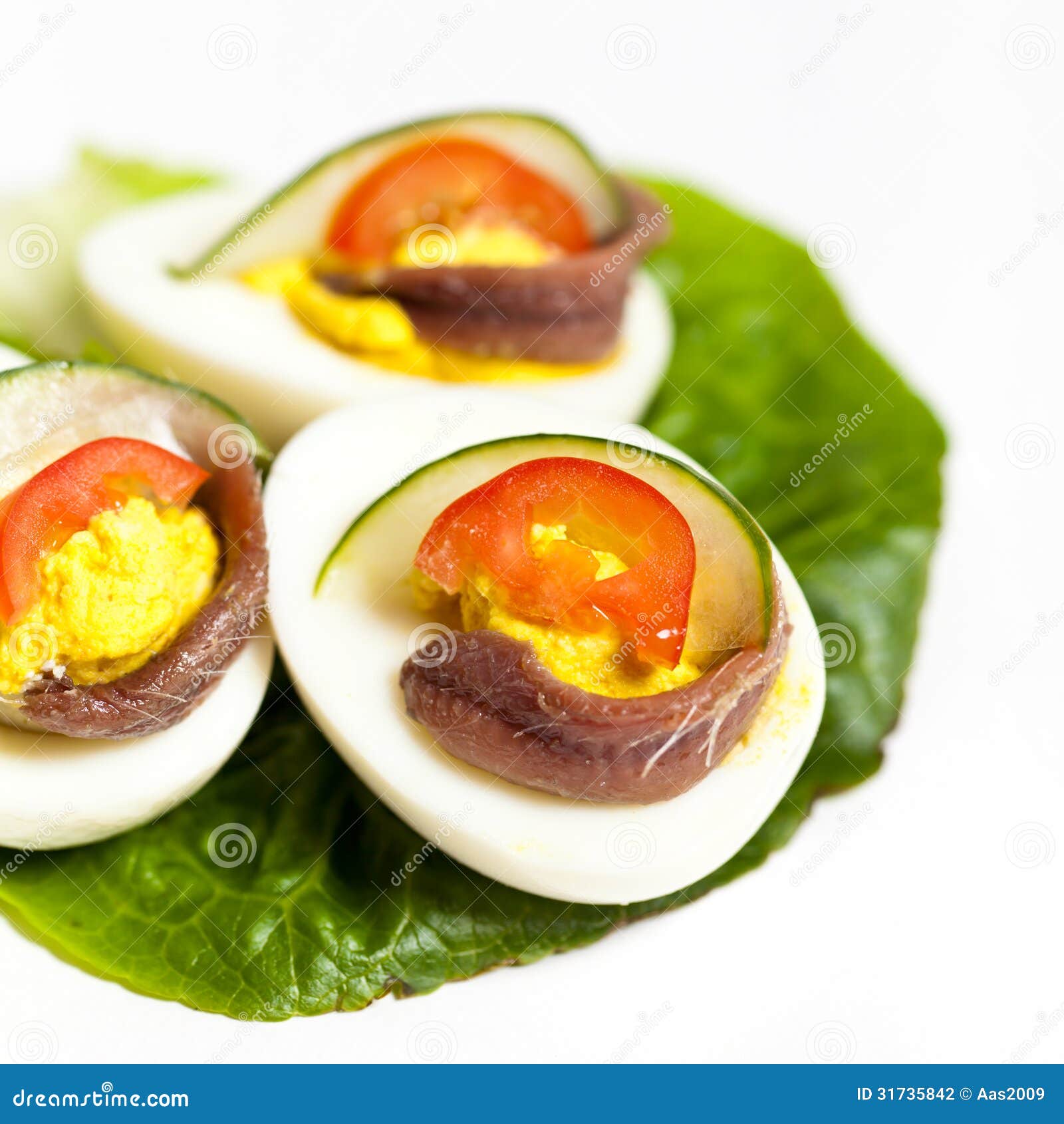 Eggs Stuffed with Anchovies Stock Photo Image of gourmet, diet 31735842