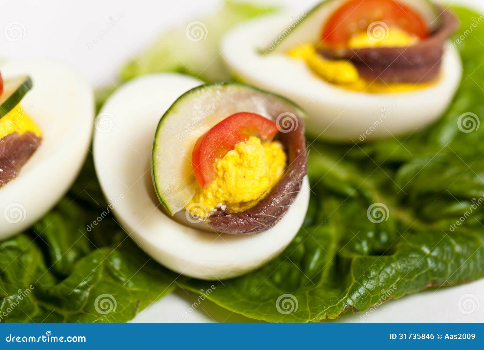 Eggs Stuffed with Anchovies Stock Photo Image of easter, party 31735846