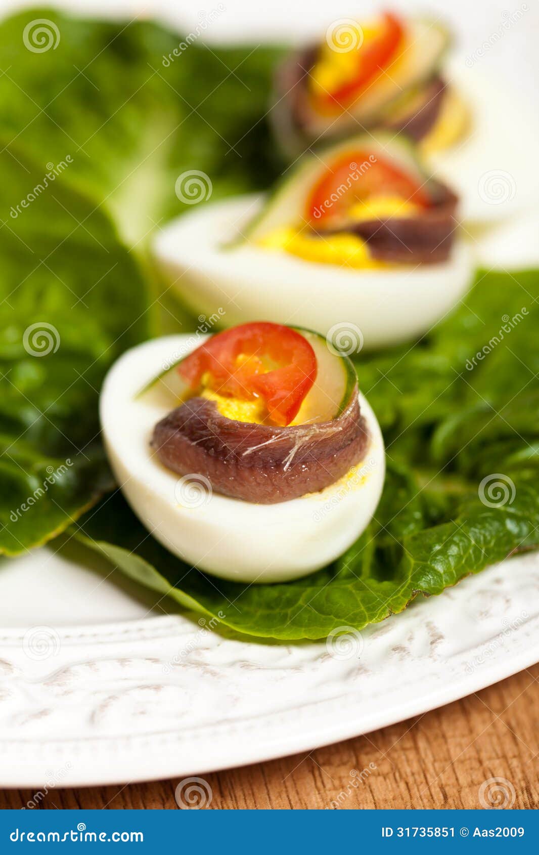 Eggs Stuffed with Anchovies Stock Image Image of delicious, snack