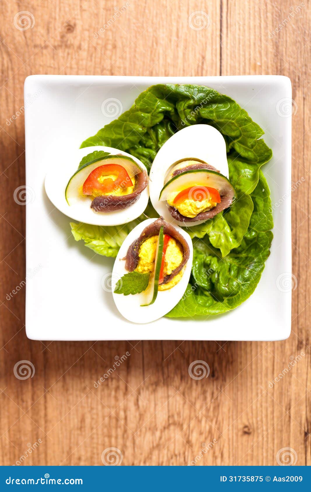 Eggs Stuffed with Anchovies Stock Image Image of diet, easter 31735875