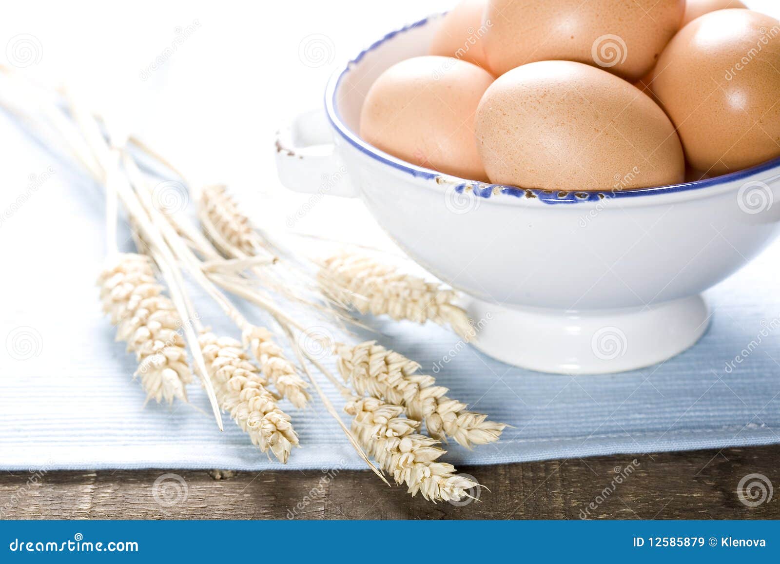 Eggs and wheat stock image. Image of bakery, napkin, wheat 12585879