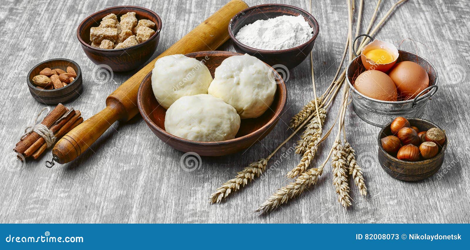 Eggs and wheat flour stock image. Image of cake, recipe 82008073