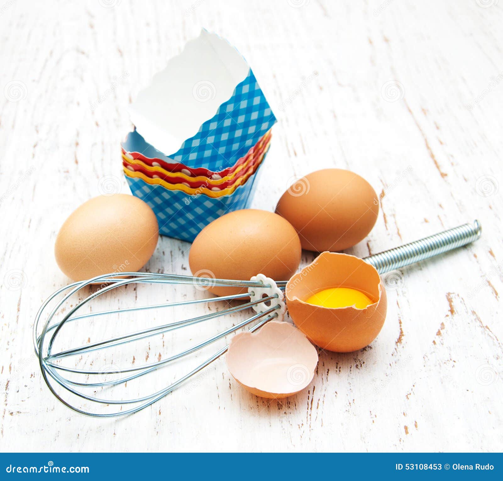 Eggs, Whisk and Cupcake Liners Stock Image Image of cake, brown 53108453