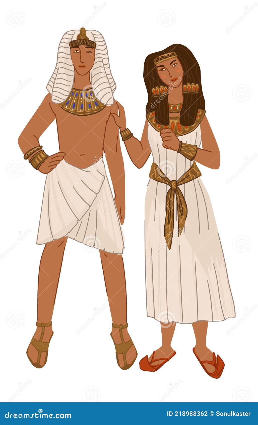 Egipcio Pareja Hombre Y Mujer Antiguo Egipto Ilustración del Vector -  Ilustración de naturalizado, antiguo: 218988362