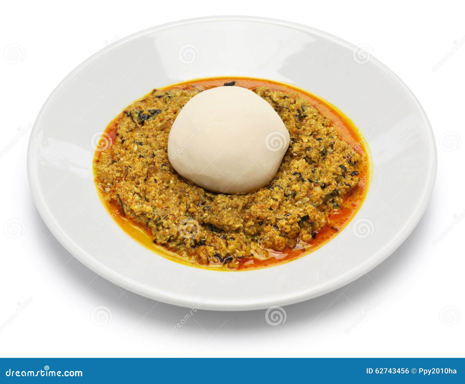 egusi soup and pounded yam, nigerian cuisine