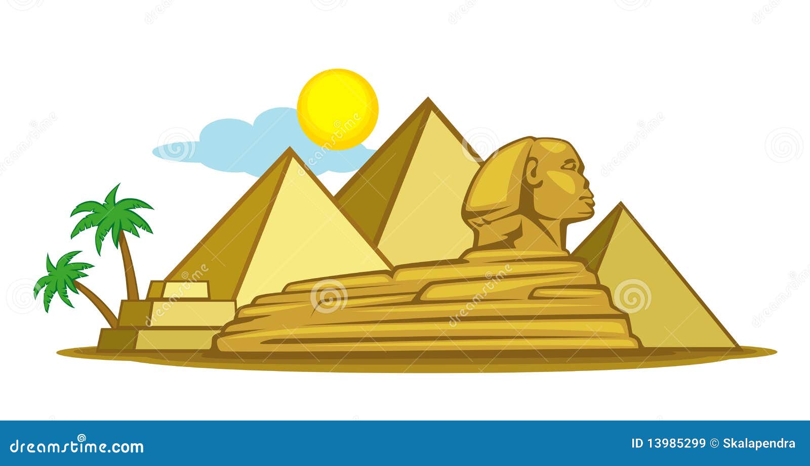 Egypt stock vector. Illustration of palm, landscape, sandy - 13985299