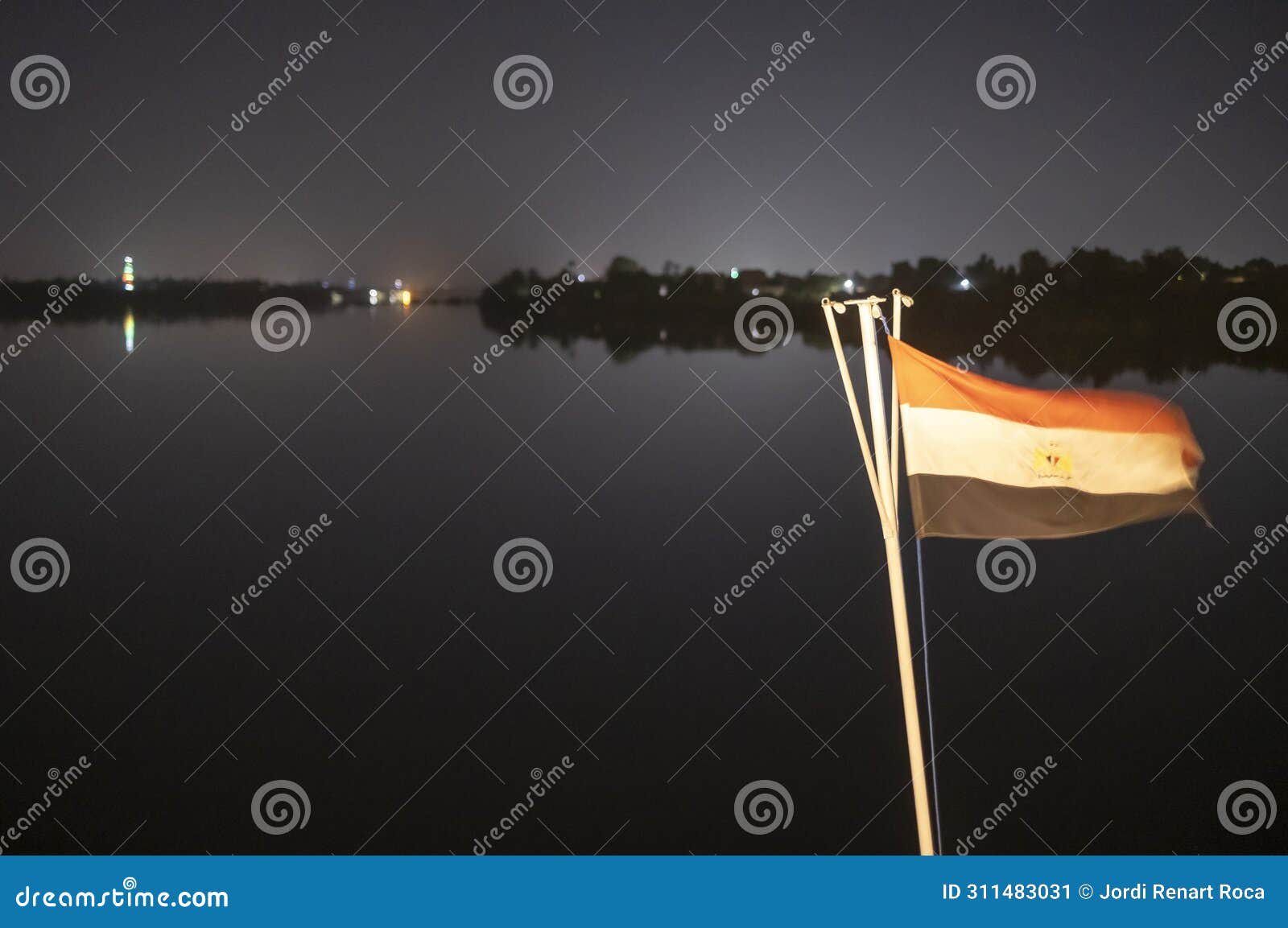 egypt flag, with the nile