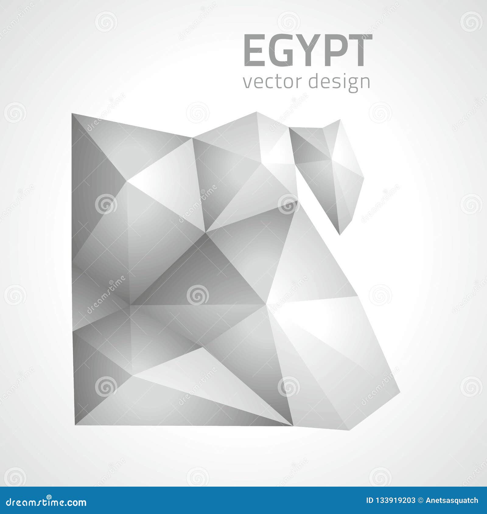 egypt grey polygonal 3d mosaic triangle modern  map