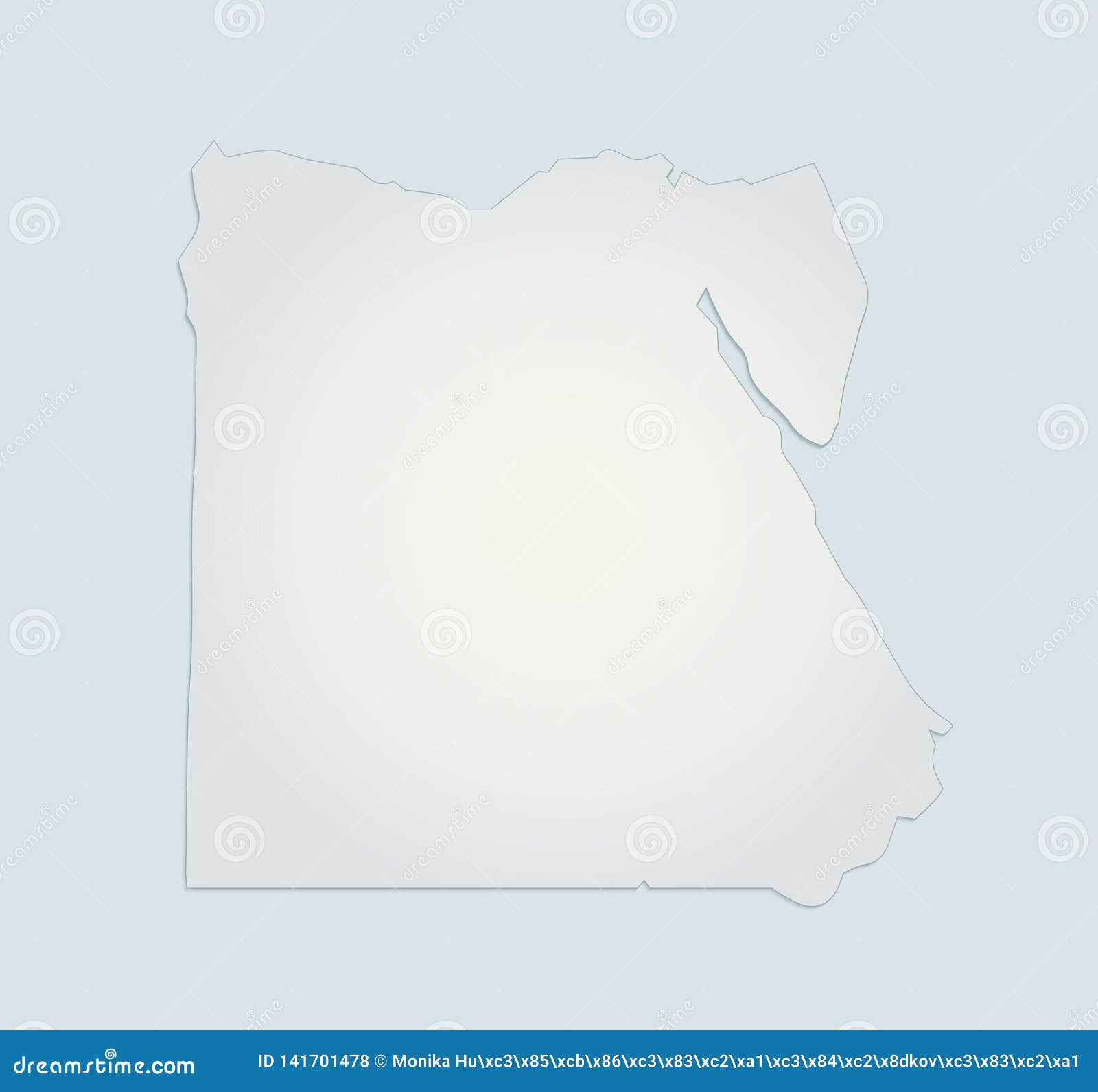 Blank Map Of Egypt. Municipalities Of Egypt Map. High Detailed Gray