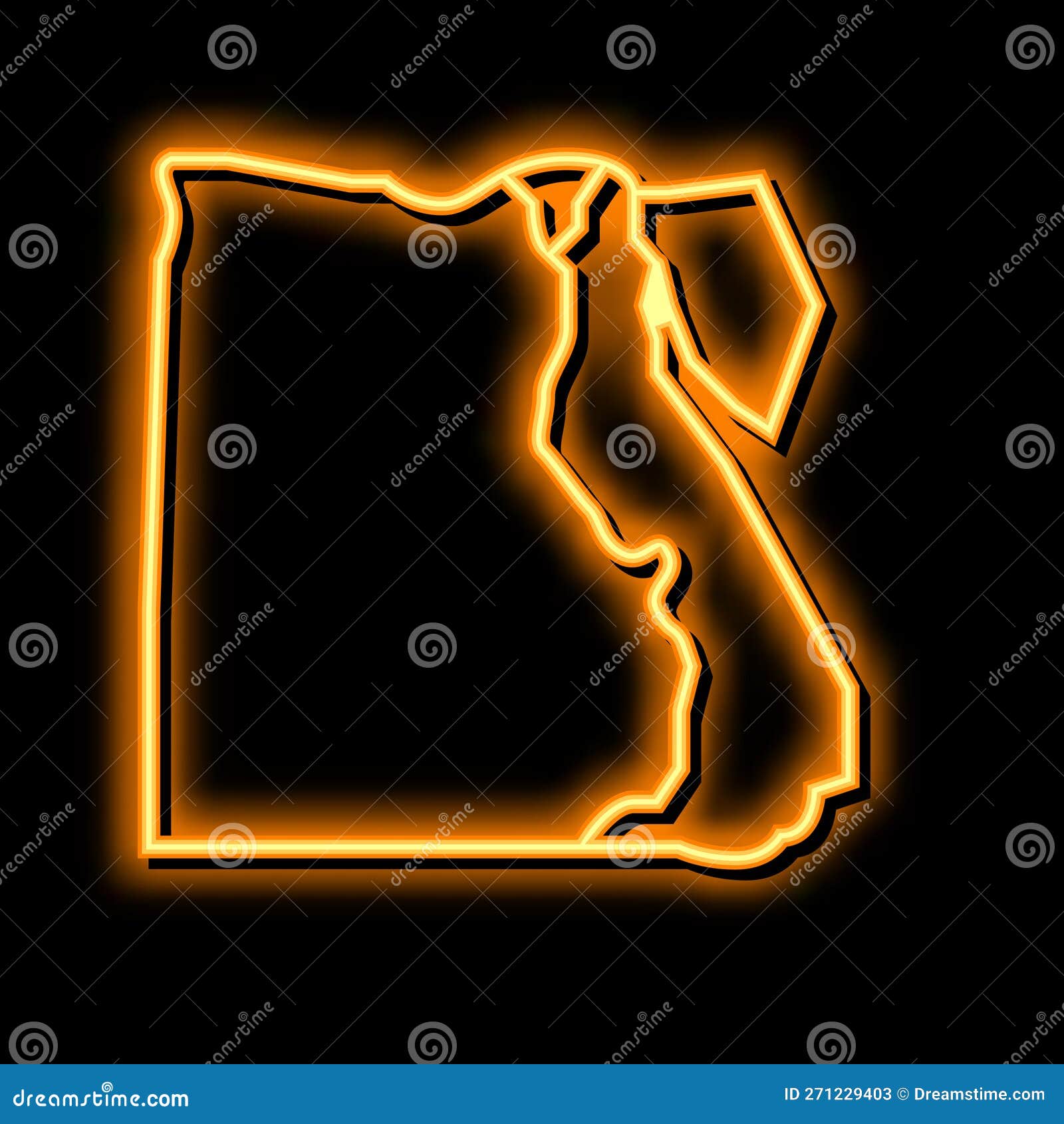 Egypt Map Neon Glow Icon Illustration Stock Vector Illustration of