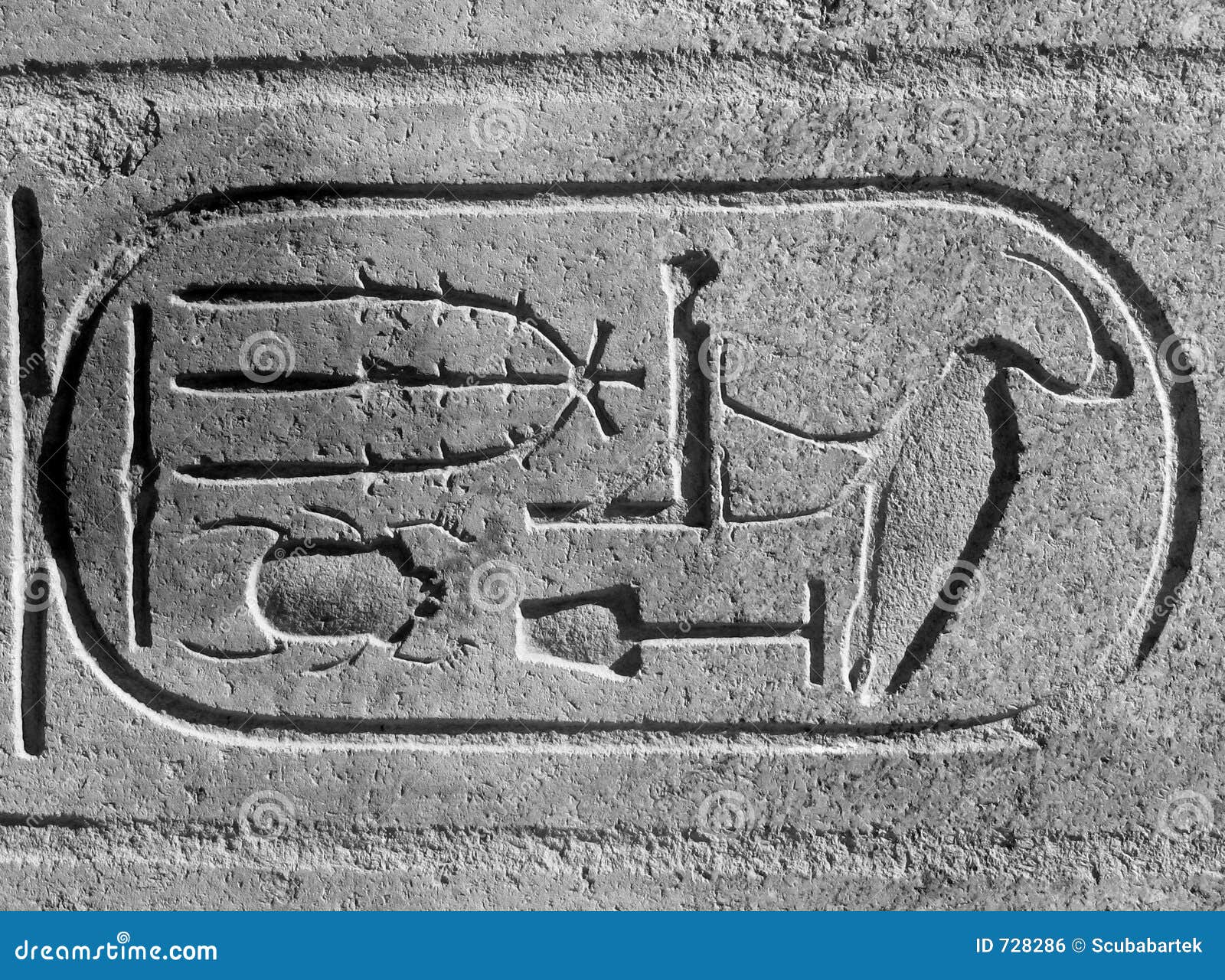 Egyptian cartouche in B/W stock photo. Image of arab