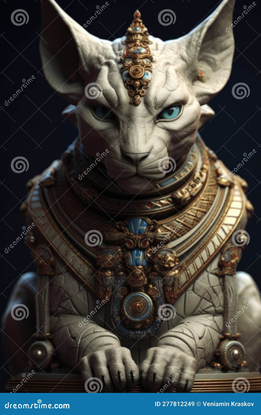 Egyptian cat Sphynx stock illustration. Illustration of antique 277812249