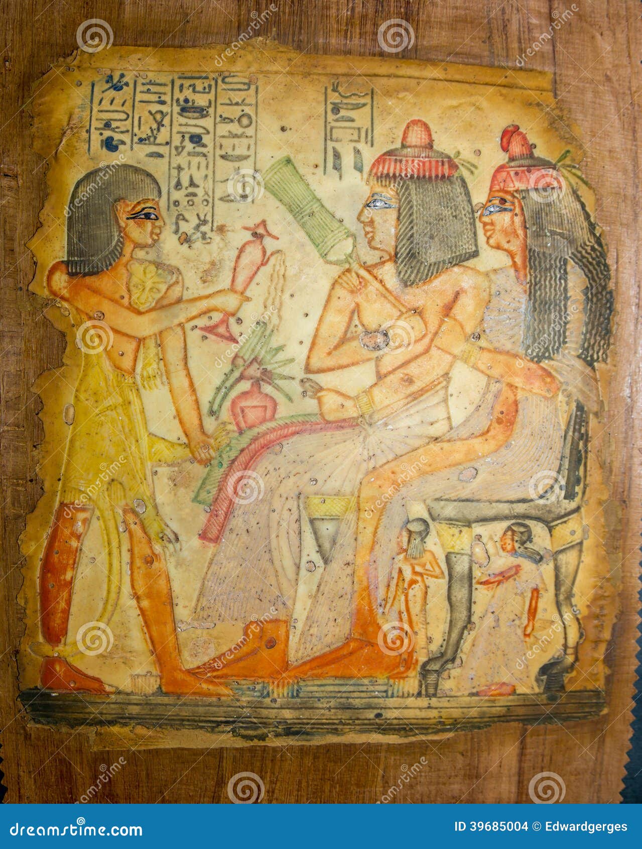 Egyptian Family Art. Egyptian Family Ancient Egyptian hand painting on papyrus