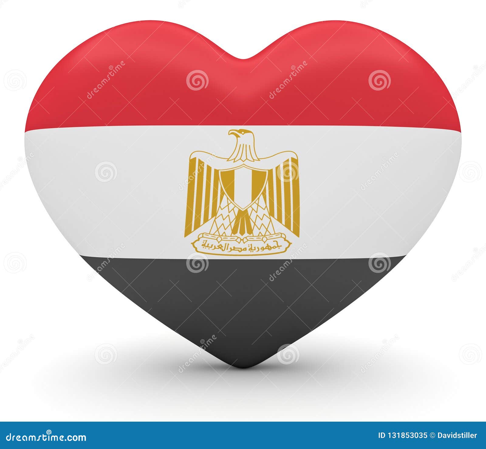 Egyptian Flag Heart, 3d Illustration Stock Illustration - Illustration ...