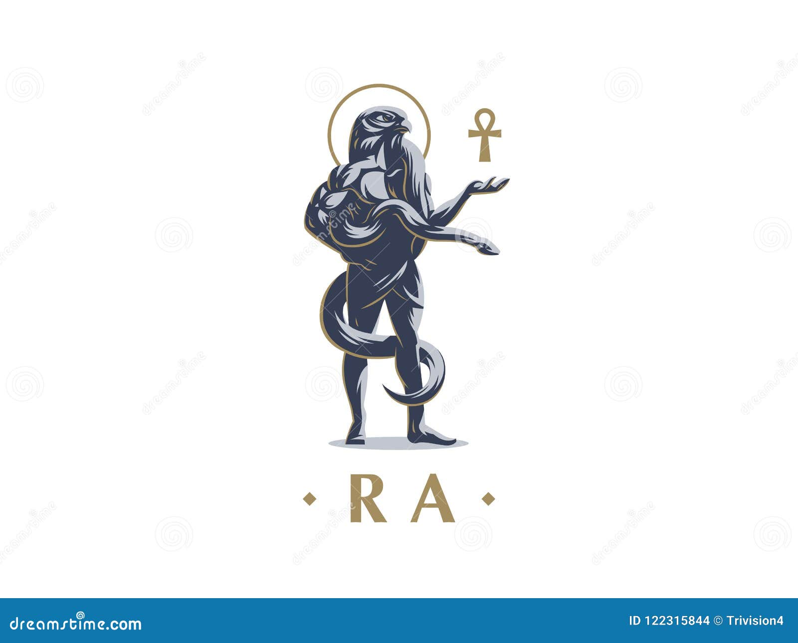 The Egyptian God Ra With An Ankh In His Hand Stock Vector Illustration Of Culture Design