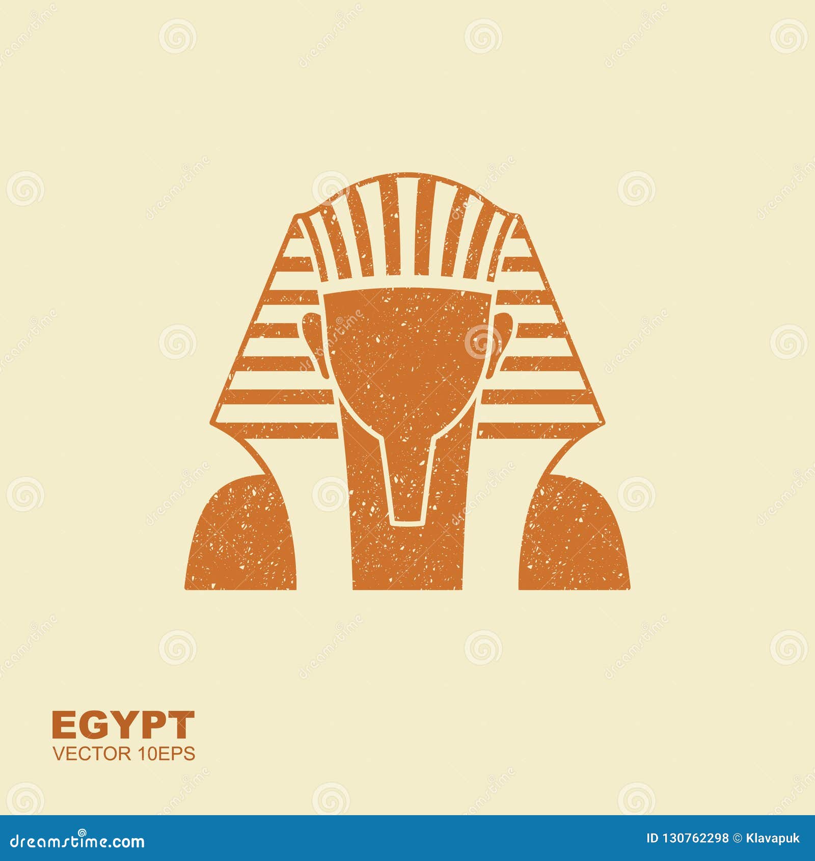 egyptian golden pharaohs mask icon.  of egyptian golden pharaohs mask. flat icon with scuffed effect