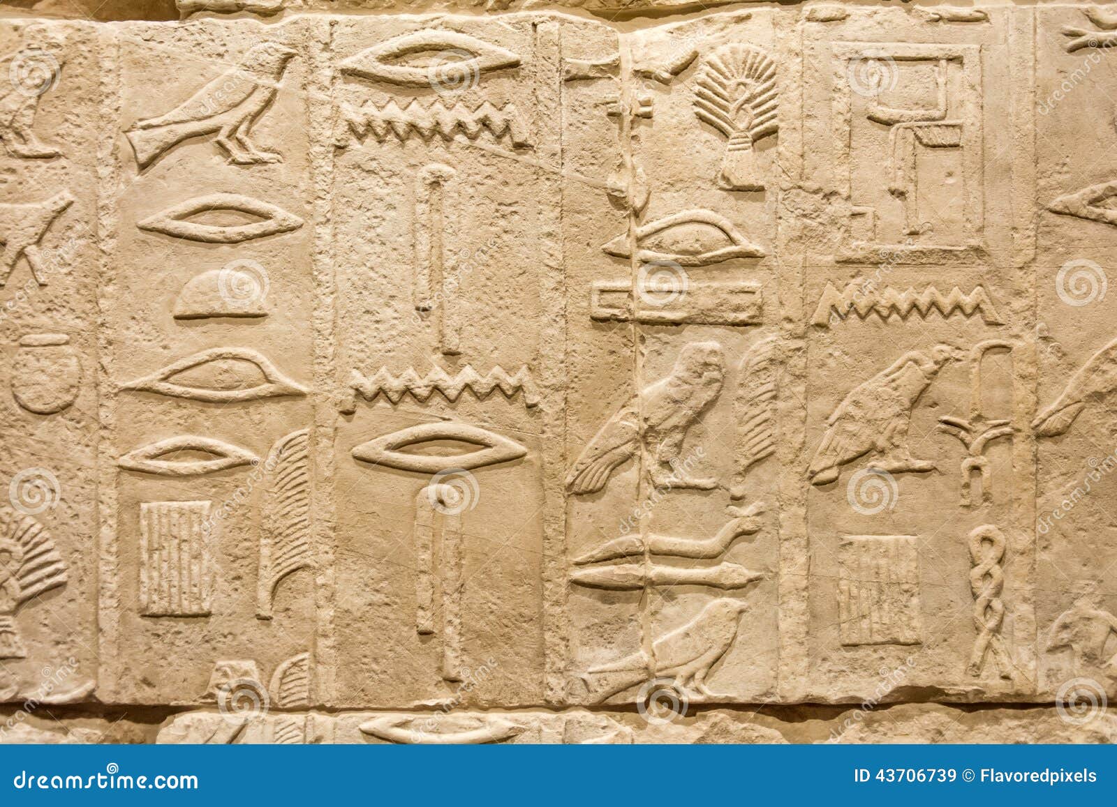 Egyptian hieroglyph stock image. Image of concrete, crack - 43706739