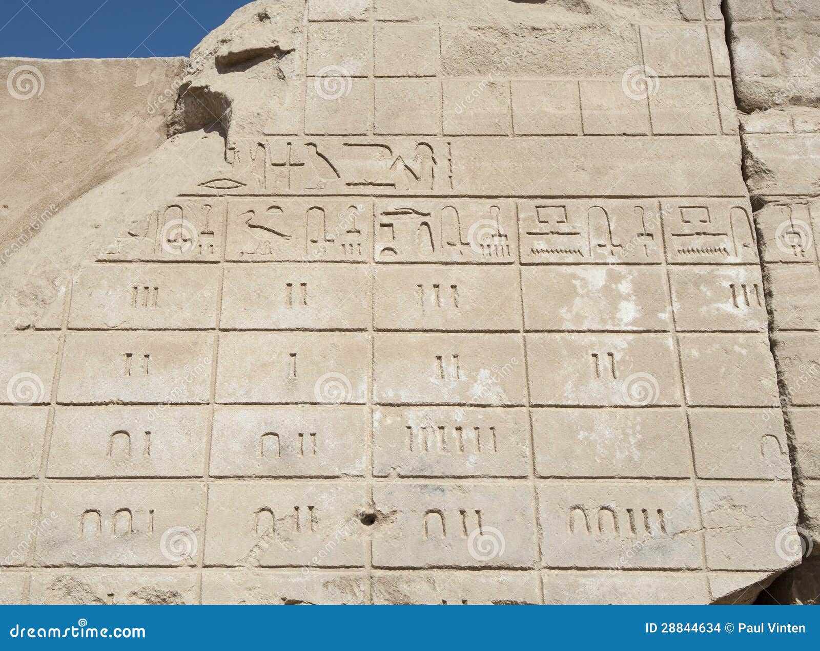 Egyptian Hieroglyphic Carvings on Wall Stock Photo - Image of ...