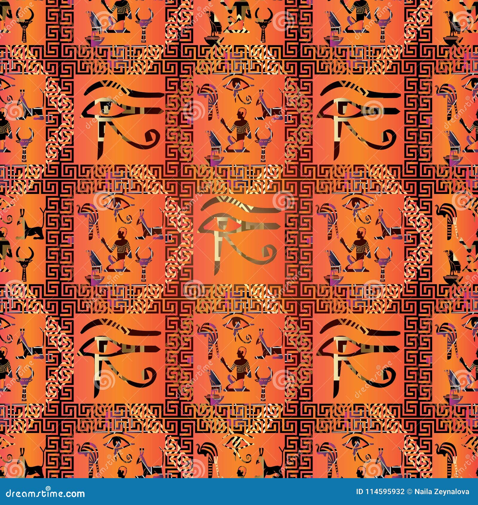 Egyptian Hieroglyphs Seamless Vector Pattern. African Ethnic or Stock Vector - Illustration of patterned, egypt: 114595932 Egyptian Hieroglyphs Seamless Vector Pattern. African Ethnic or Stock Vector - Illustration of patterned, egypt: 114595932