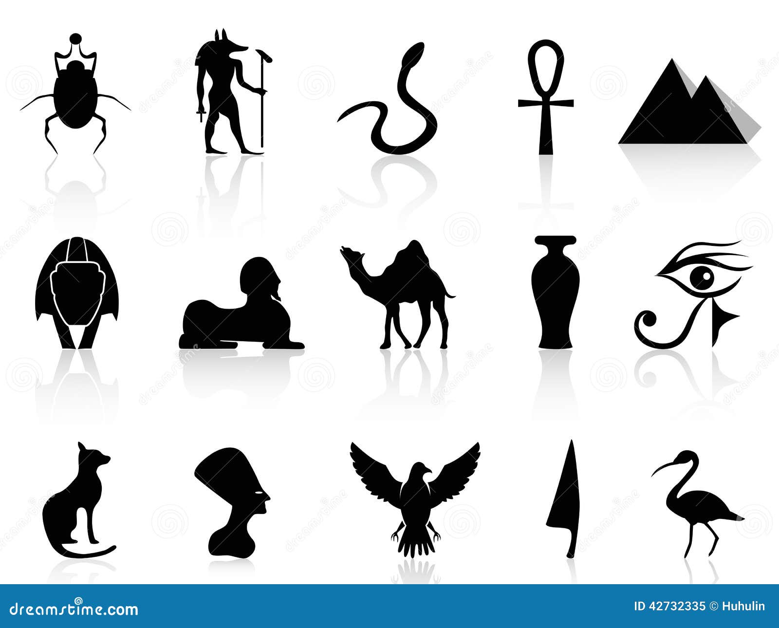 and meaning egyptian tattoo symbols Set 42732335 Egyptian Image:   Stock Vector Icon