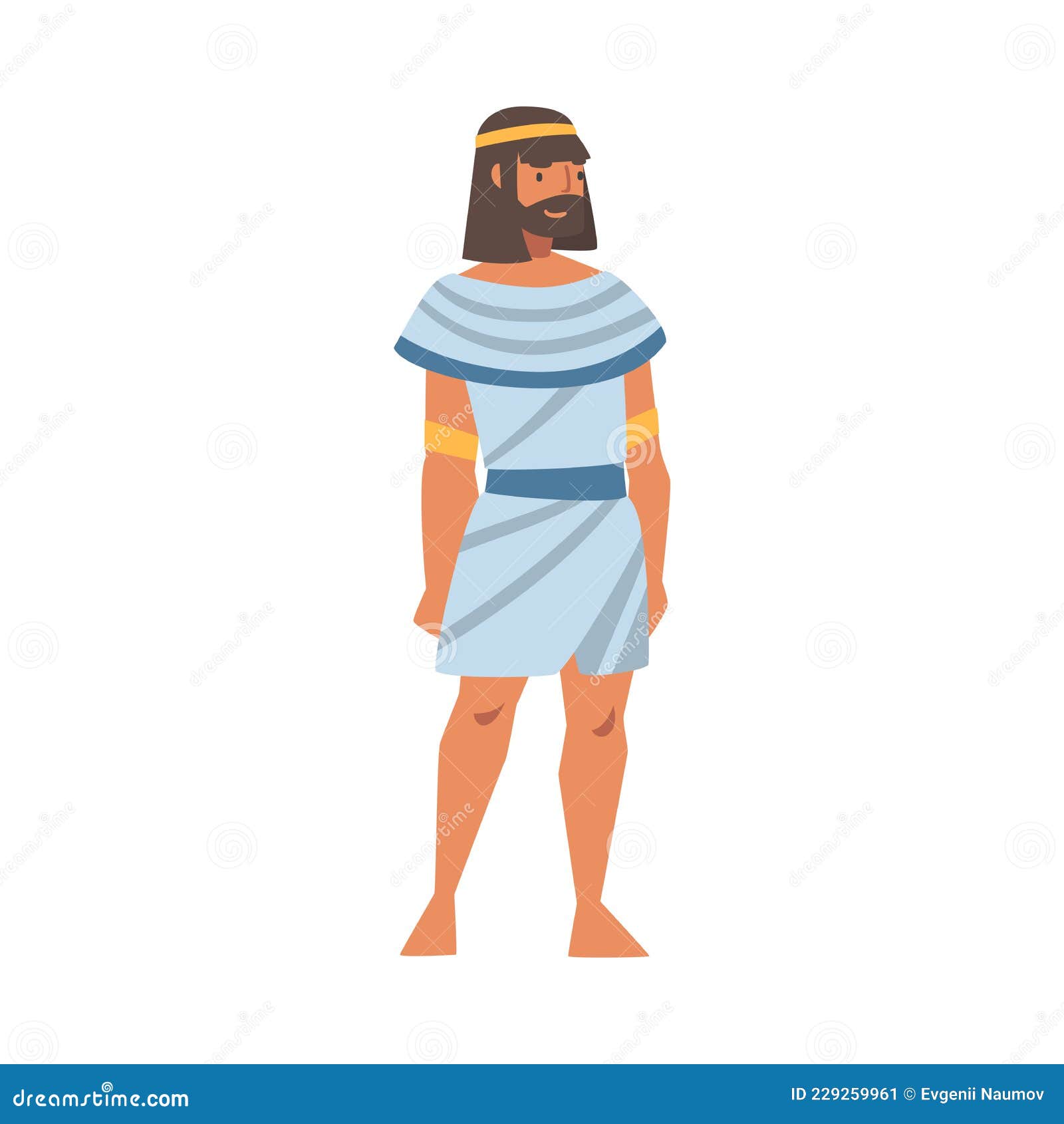 Egyptian Man Character Wearing Authentic Garment and Neck Collar Vector ...