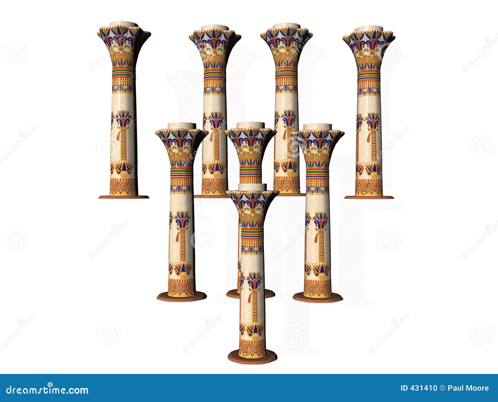 Egyptian Pillars stock illustration. Illustration of isolated 431410