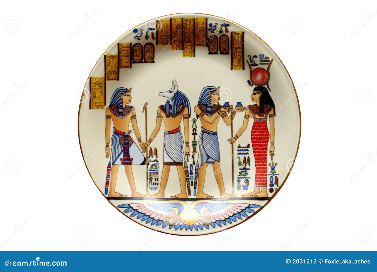 Egyptian plate stock photo. Image of isolated, carving 2031212