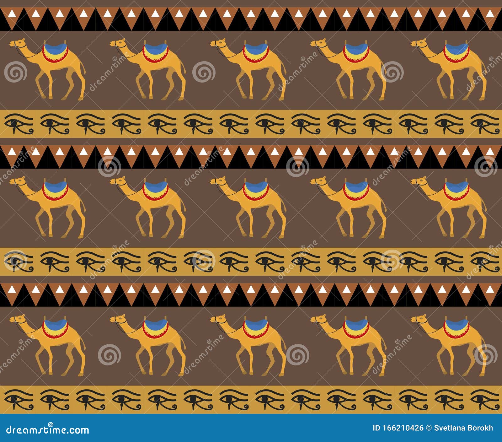 Egyptian Seamless Pattern. Tribal Repeating Texture, Endless Backdrop