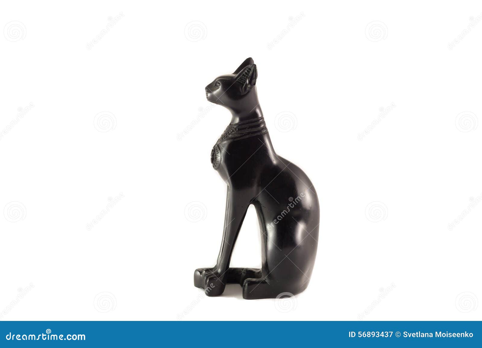 Egyptian Statuette of a Black Cat Stock Image Image of idol