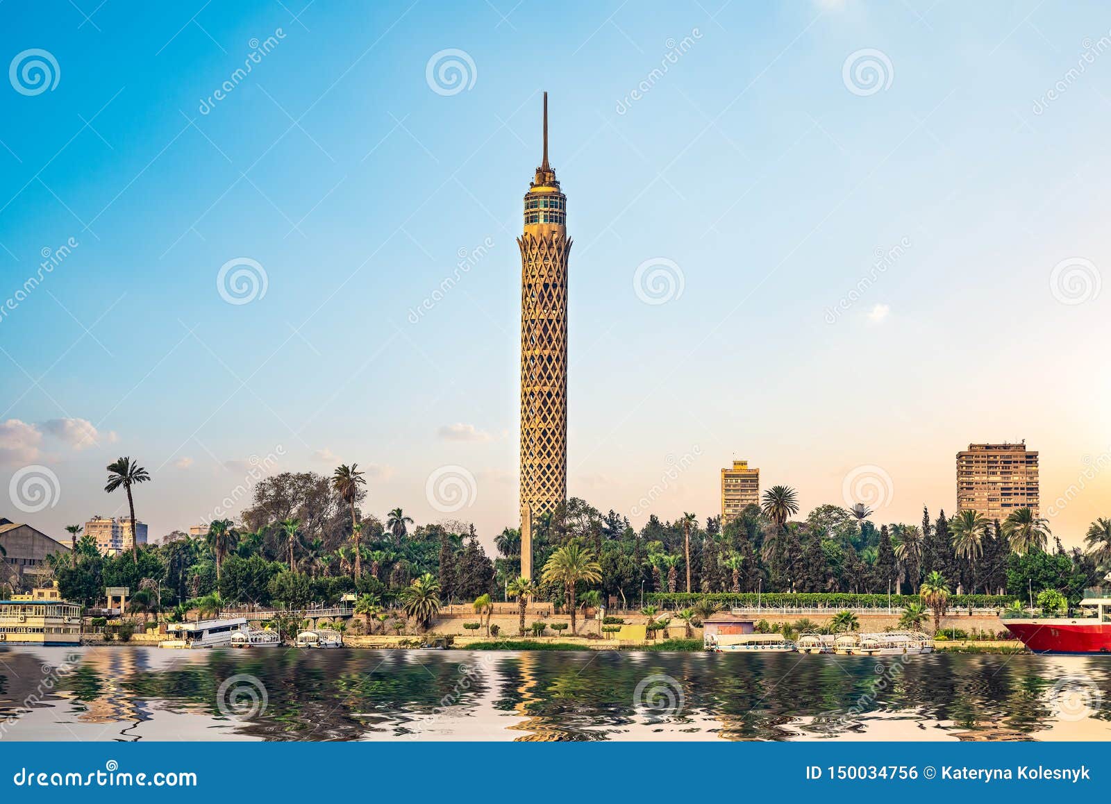 Egyptian TV Tower stock photo. Image of spike, boat 150034756