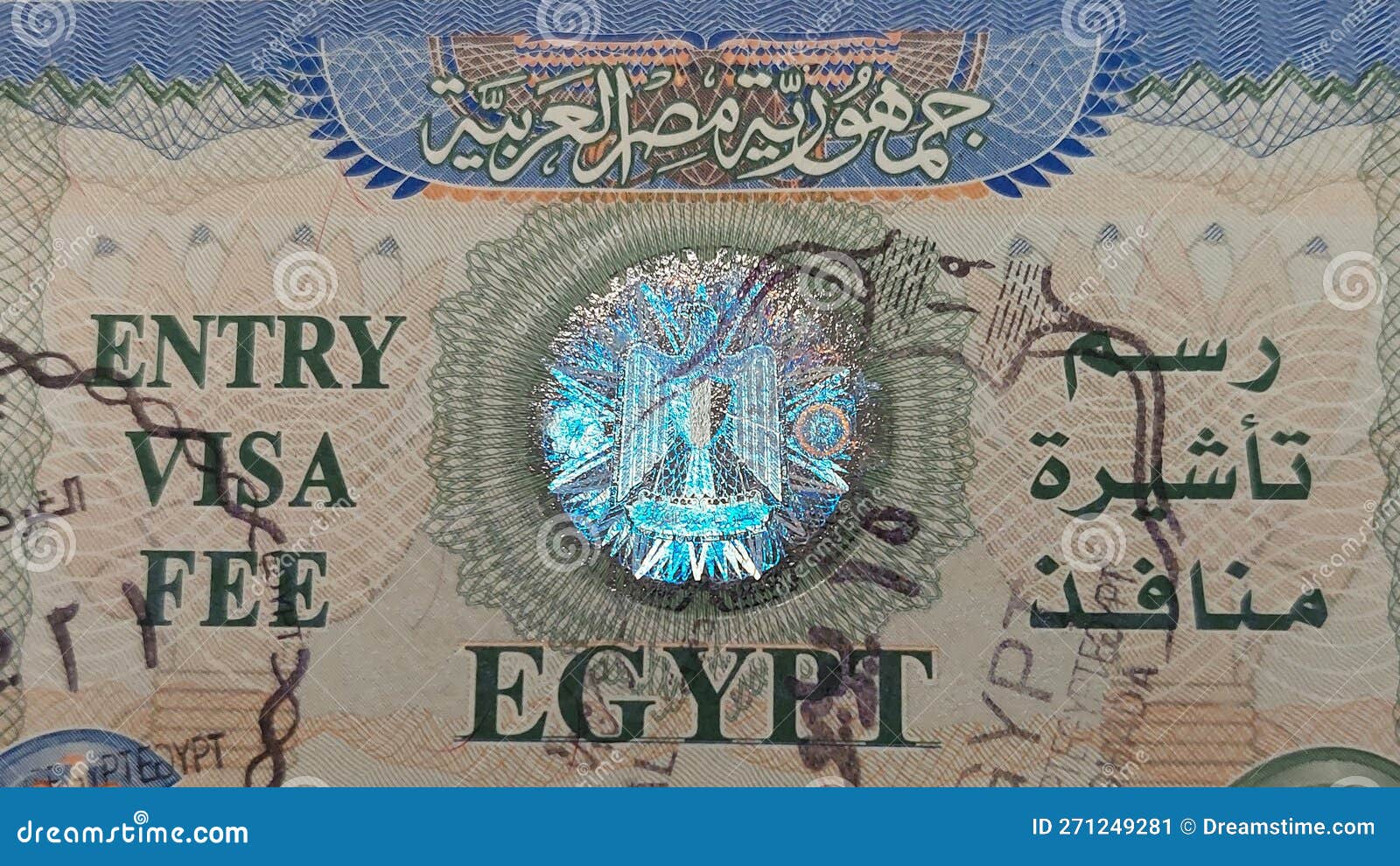 Egyptian Visa in Passport Closeup. Stock Image Image of egyptian