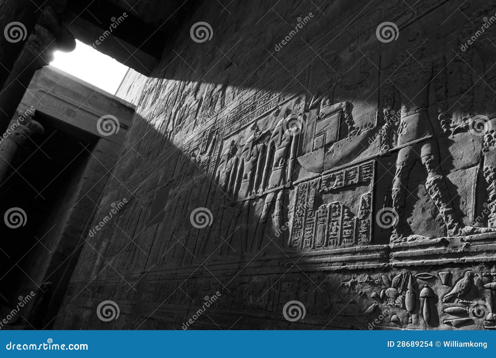 Egyptian Wall Sculptures in Temple of Edfu Stock Photo Image of