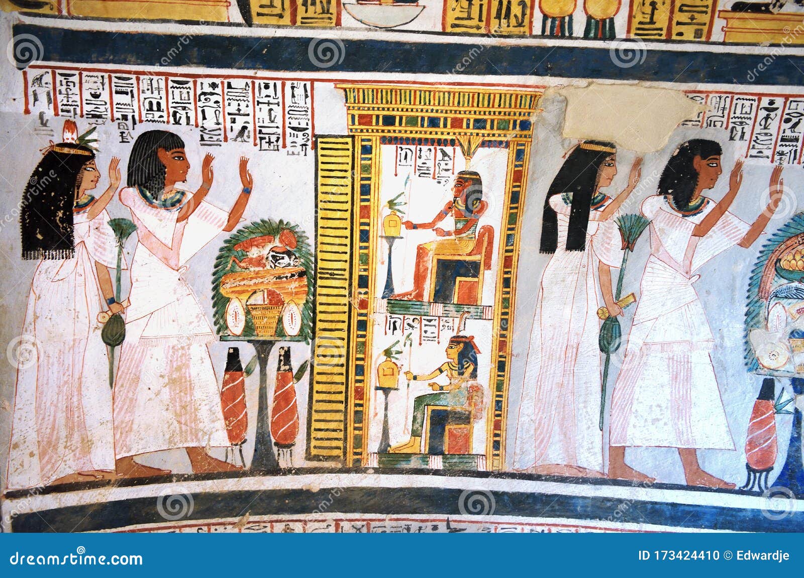 egyptian wallpainting in tomb