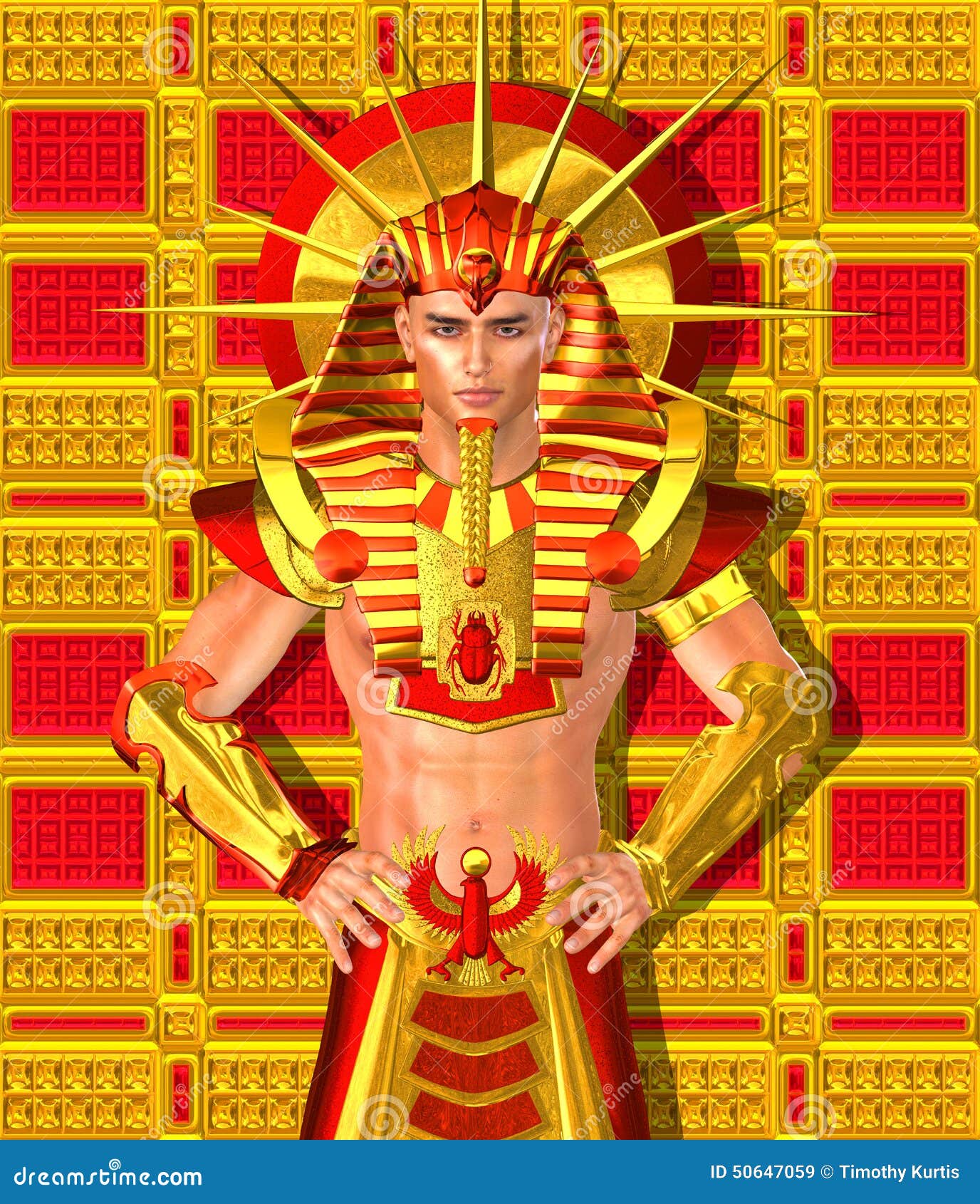 Egyptisk Farao Ramses En Modern Digital Konstversion Stock