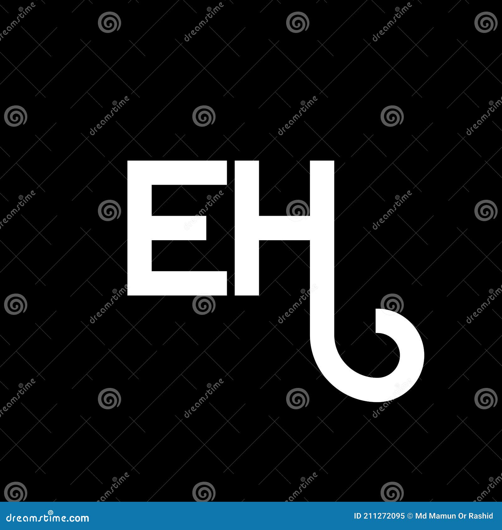 eh letter logo  on black background. eh creative initials letter logo concept. eh letter . eh white letter  on