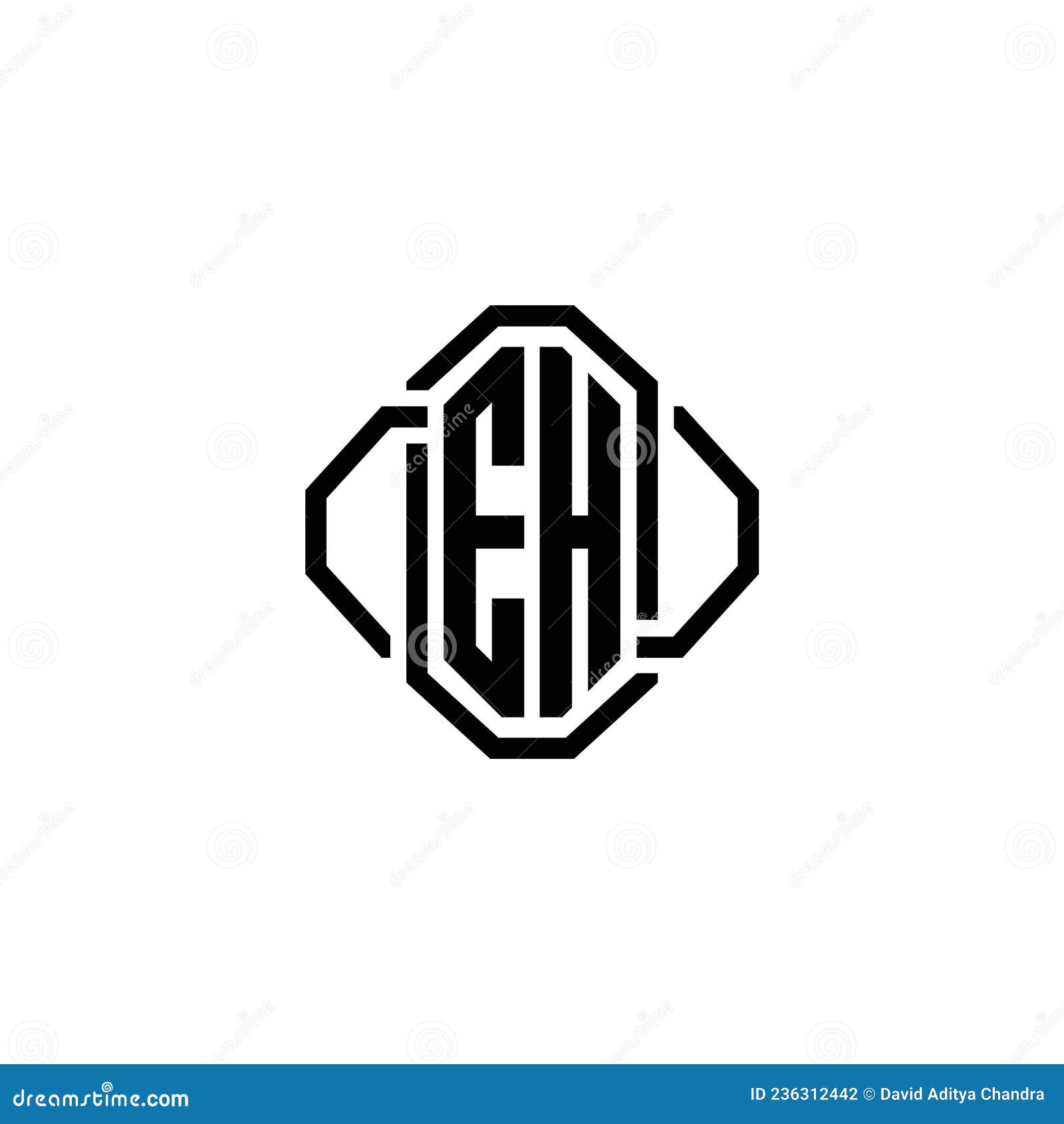EH Logo Modern Vintage Monogram Style Stock Vector - Illustration of ...