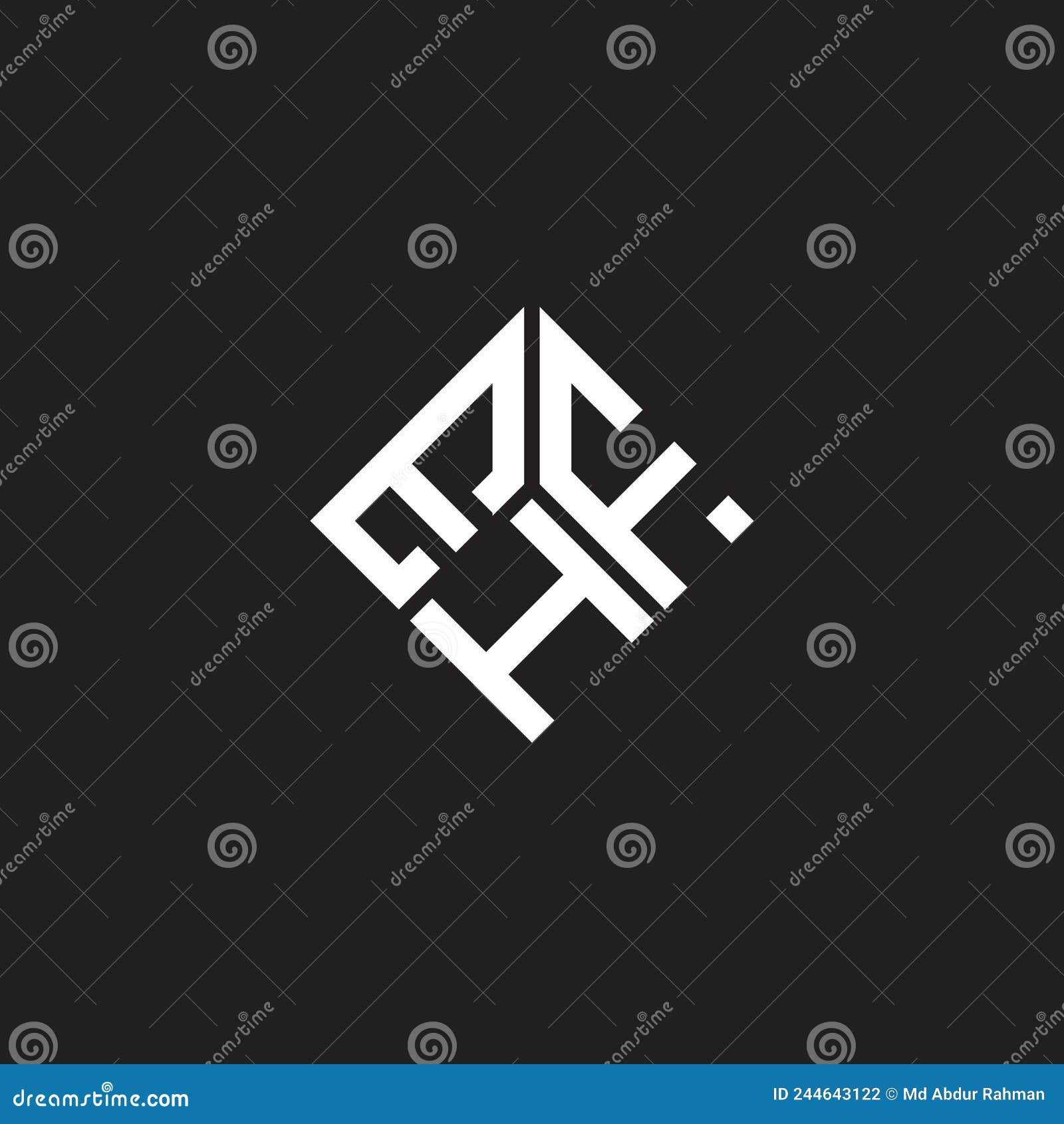 ehf letter logo  on black background. ehf creative initials letter logo concept. ehf letter 