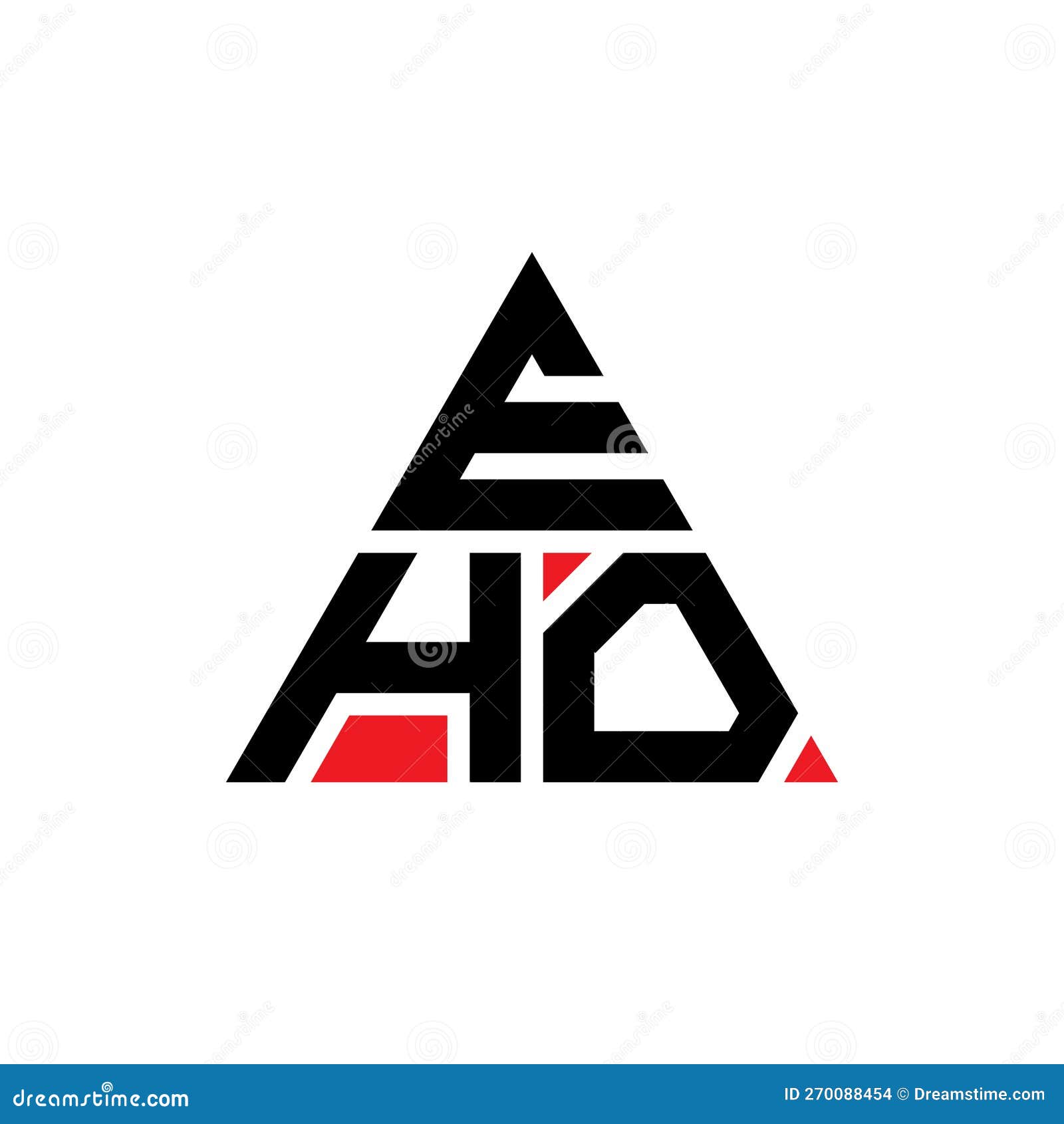 eho triangle letter logo  with triangle . eho triangle logo  monogram. eho triangle  logo template with red