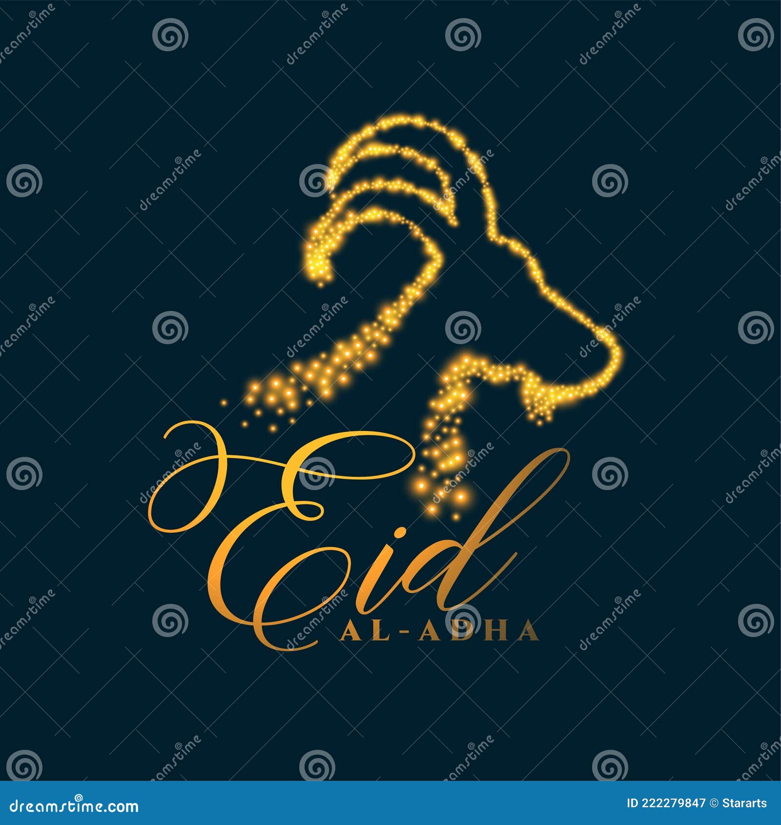 eid al adha background with sparkling face of goat