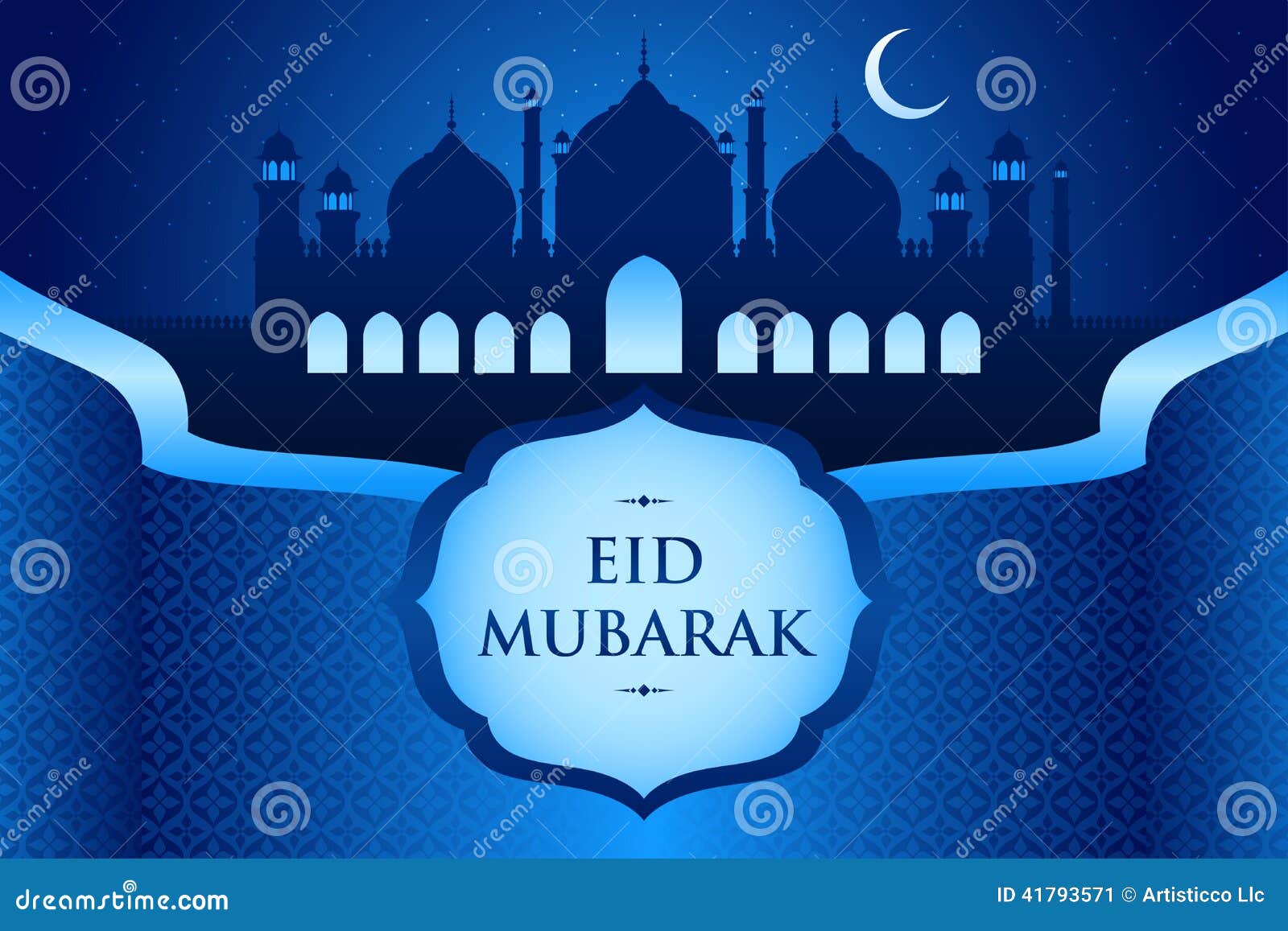 Eid-Al-fitr greeting card stock vector. Illustration of 