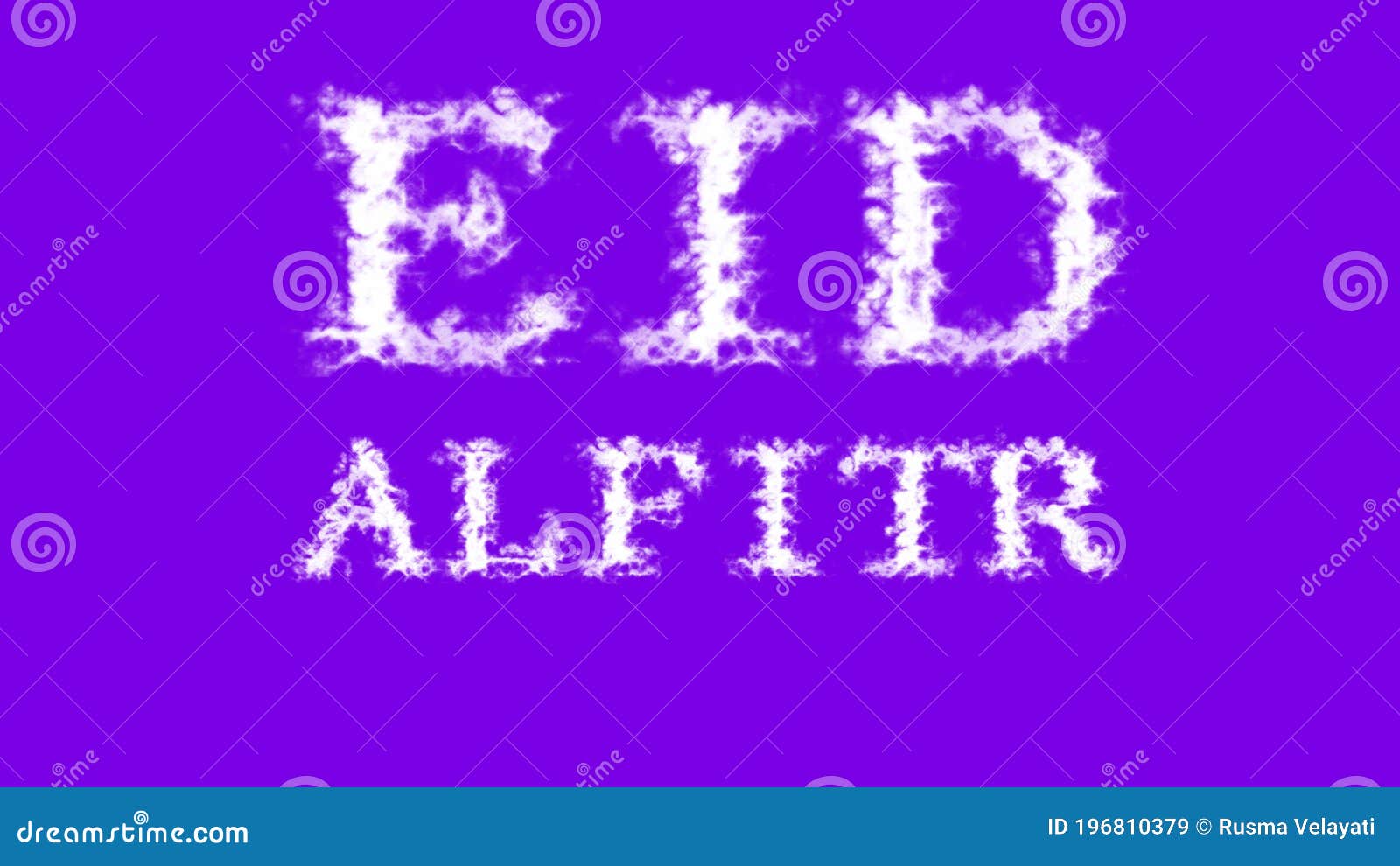 eid alfitr cloud text effect violet  background