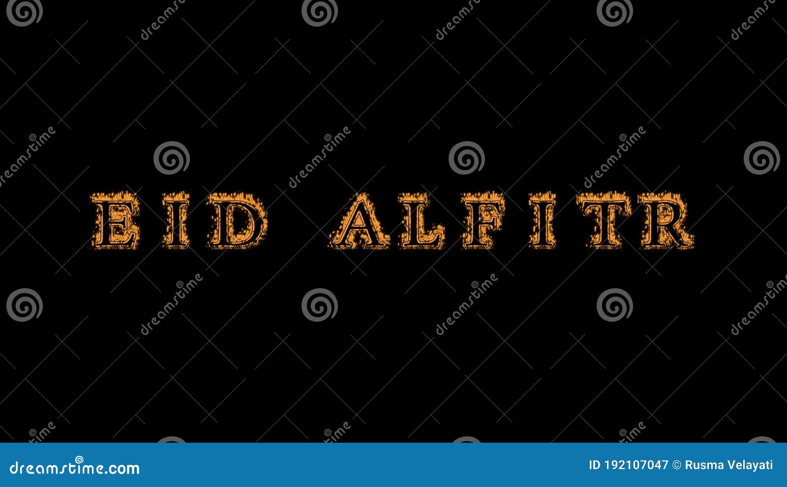 eid alfitr fire text effect black background