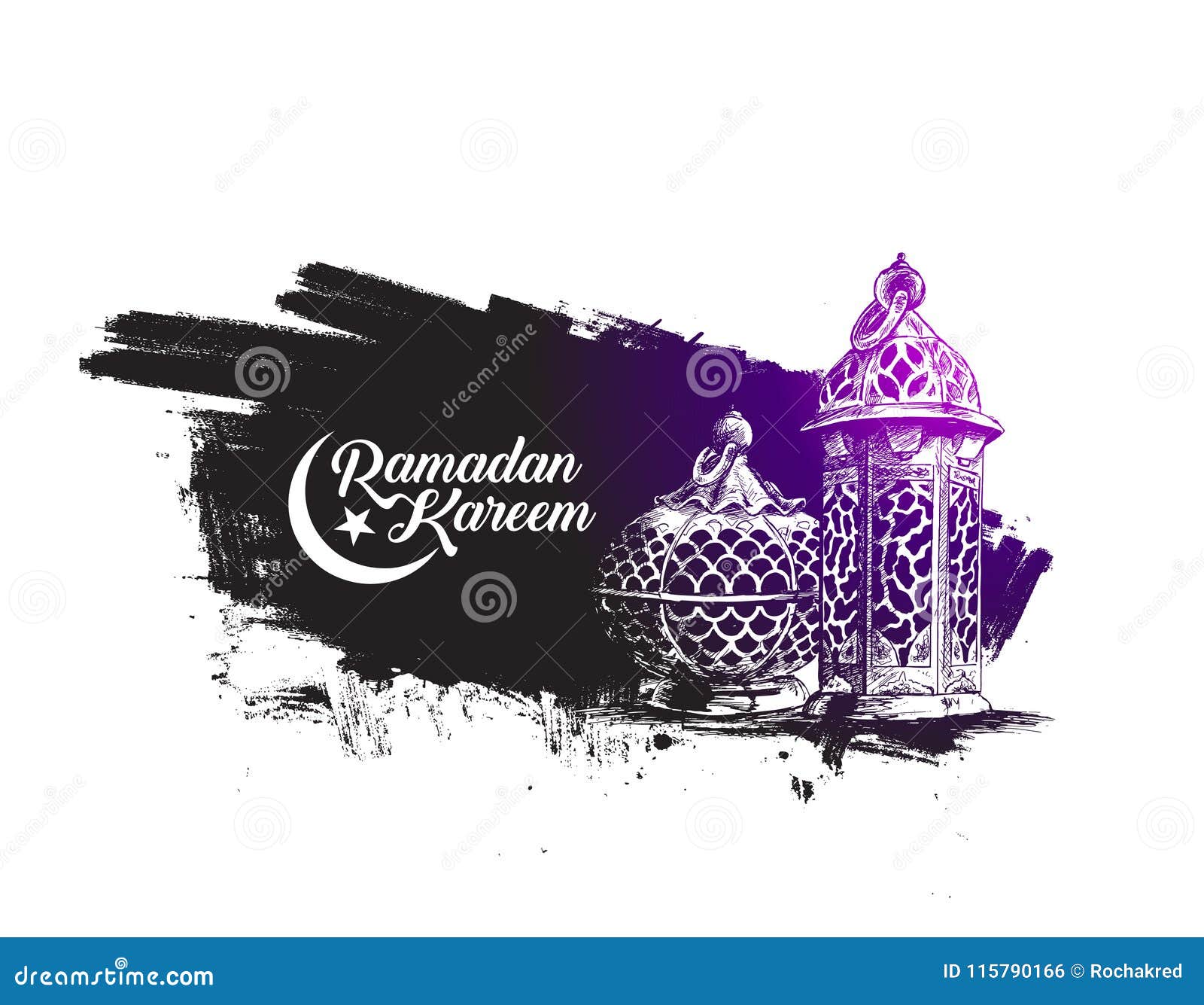 eid mubarak background with beautiful illuminated arabic lamp an