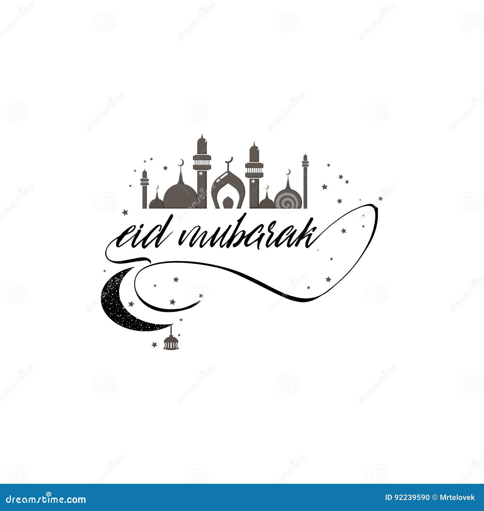 Eid Mubarak Badge Design . Sticker, Stamp, - Handmade 
