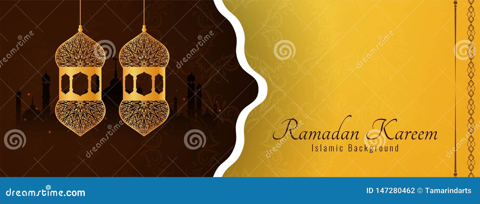 Eid Mubarak Beautiful Islamic Banner Design Stock Vector - Illustration of  celebration, fasting: 147280462