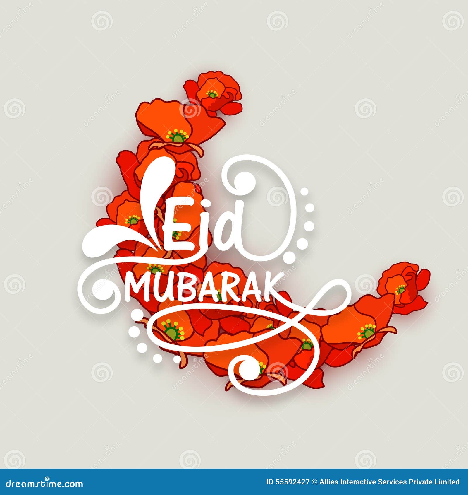 Eid Mubarak Celebration with Creative Moon. Stock Illustration ...