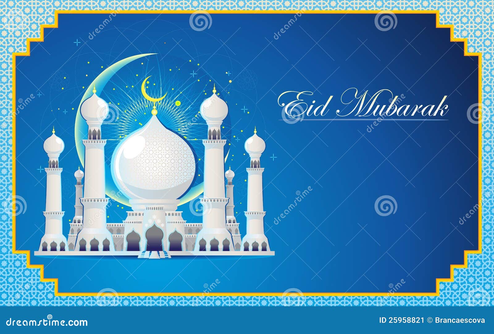 Eid Mubarak Greeting Card Stock Image - Image: 25958821