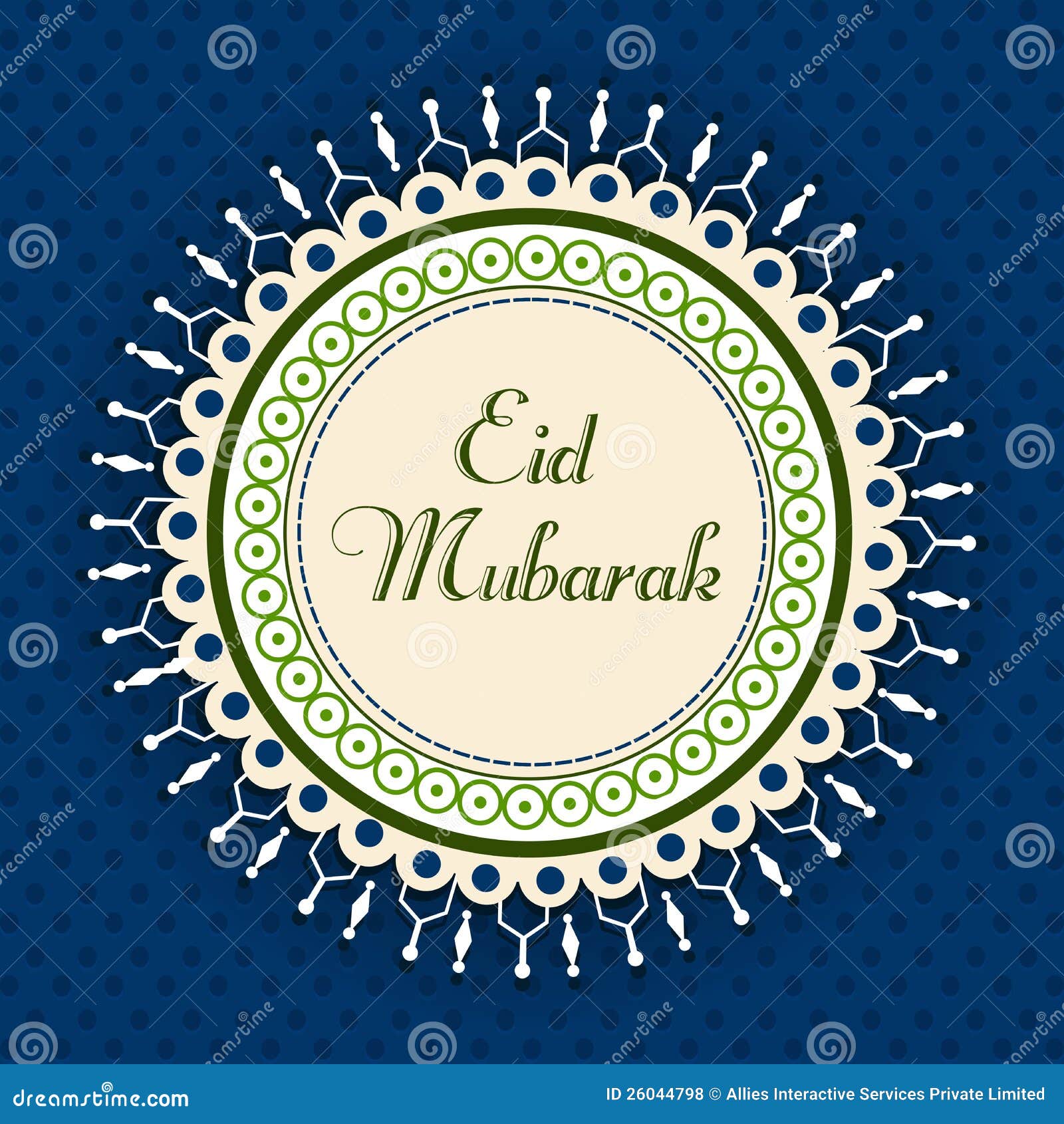 Eid Mubarak Greeting Card Cartoon Vector  CartoonDealer 